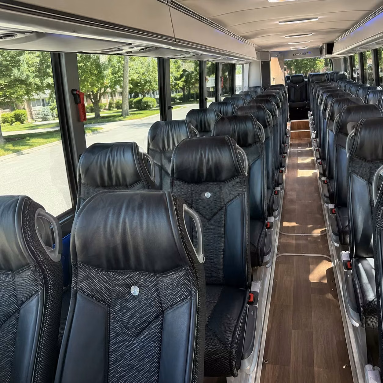 56 passenger charter bus inside